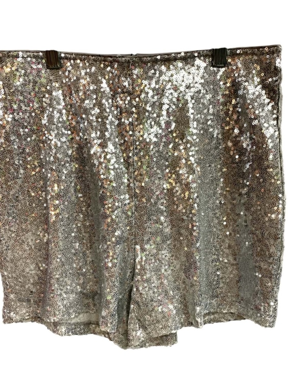 Vero Moda Silver Sequin High Waist Shorts Size M